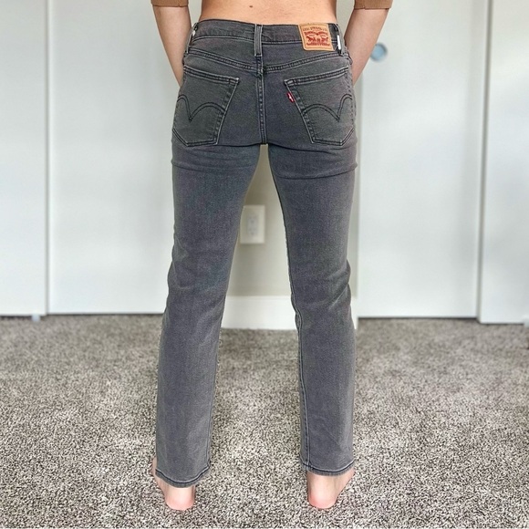 Levi's Wedgie Straight Leg Jeans - Dark Gray Wash - Size 26 - Picture 2 of 11